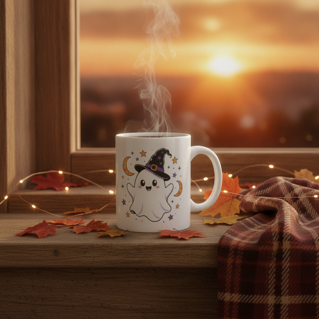 Cute Halloween Ghost Witch Mug