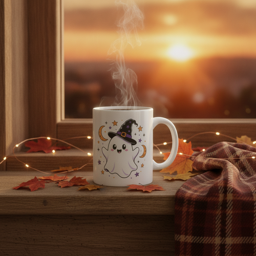 Cute Halloween Ghost Witch Mug